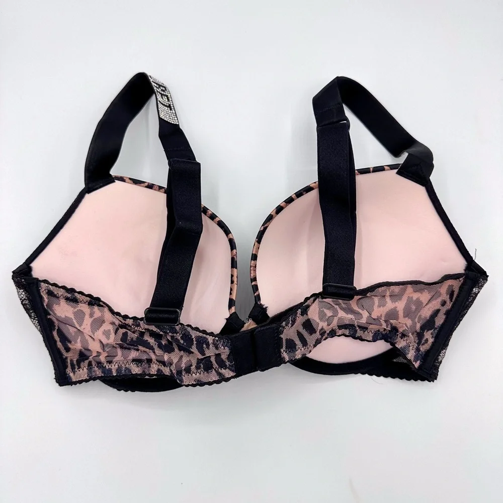 Victoria's Secret Very Sexy Leopard Print Lace Shine Strap Push-Up Bra - Picture 6 of 8